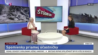 ŠTÚDIO TA3: Účastníčka SNP A. Bergerová o priebehu povstania