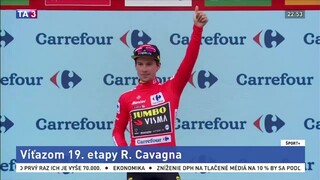 Francúz Cavagna je víťazom 19. etapy Vuelty, na čele stále Roglič