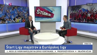 ŠTÚDIO TA3: Tréner M. Hýll o štarte Ligy Majstrov a Európskej ligy