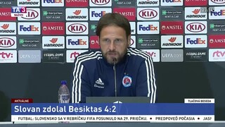 TB po zápase ŠK Slovan Bratislava - Besiktas Istanbul