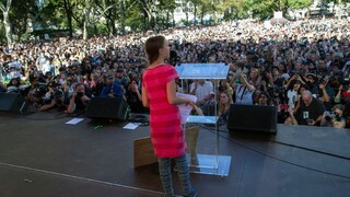 Celosvetový štrajk vyvrcholil v USA, vystúpila aj Greta