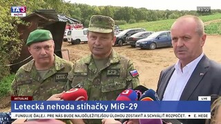 Vyhlásenie P. Gajdoša a predstaviteľov armády o páde stíhačky MiG-29