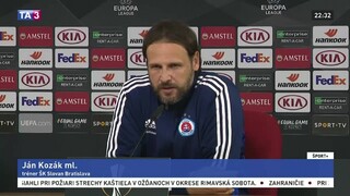 Hodnotenie trénera J. Kozáka ml. po zápase Slovana so Sportingom Braga