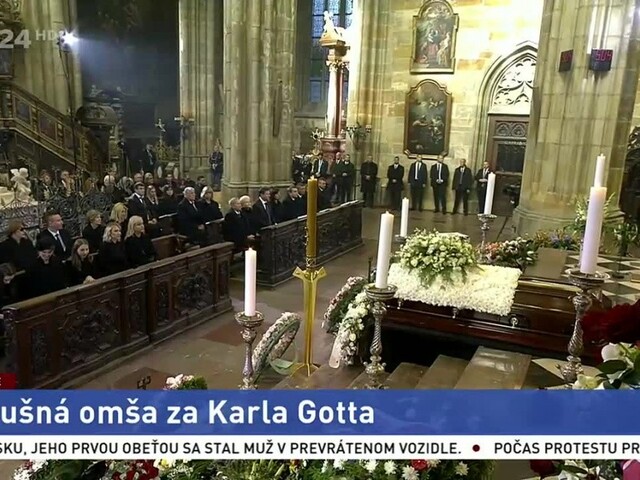 Zádušná omša za K. Gotta v pražskej Katedrále sv. Víta