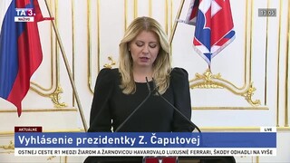 Vyhlásenie prezidentky Z. Čaputovej o aktuálnych kauzách