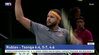 Domáci Tsonga poľavil v prvom sete, no nakoniec Rusa Rubleva vyradil