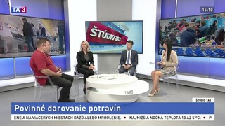 ŠTÚDIO TA3: E. Antošová, M. Krajčovič a P. Vilček o darovaní potravín