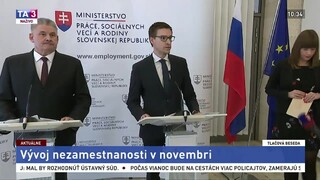TB J. Richtera a M. Valentoviča z ÚPSVaR o nezamestnanosti v novembri