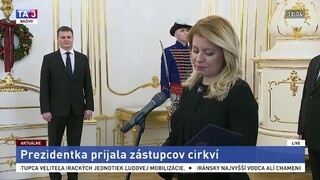Prijatie zástupcov cirkví v prezidentskom paláci Z. Čaputovou