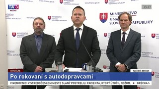 TB ministra L. Kamenického po rokovaní s autodopravcami