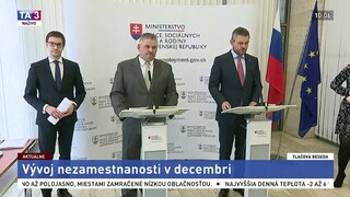 TB P. Pellegriniho, J. Richtera a M. Valentoviča o vývoji nezamestnanosti