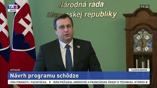 TB predsedu NR SR A. Danka o návrhu programu schôdze