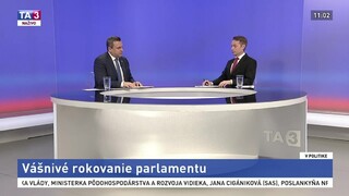 Vášnivé rokovanie parlamentu / Duel I. Matoviča a A. Hlinu / Duel T. Druckera a Š. Harabina / Postavenie a úlohy žien v politike