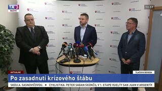 TB P. Pellegriniho po zasadnutí krízového štábu v súvislosti s koronavírusom
