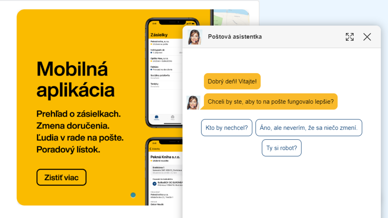 Elektronická Poštová asistentka poradí, zistí aj názory na služby pošty