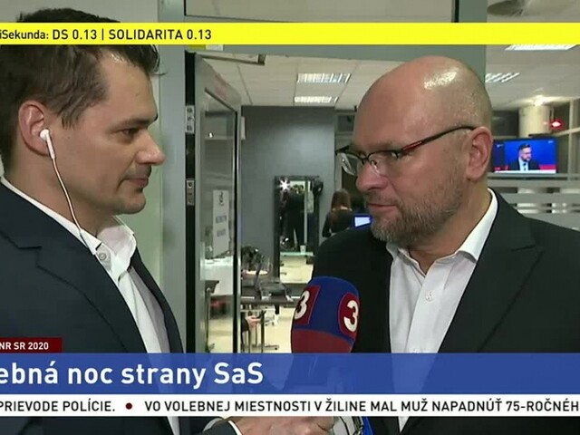 Predseda strany SaS R. Sulík o priebežných výsledkoch volieb