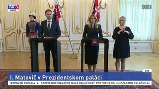 Brífing prezidentky Z. Čaputovej a I. Matoviča po spoločnom stretnutí