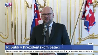 Brífing R. Sulíka po stretnutí s prezidentkou
