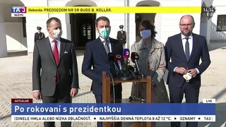 Vyhlásenie lídrov budúcej koalície po rokovaní s prezidentkou