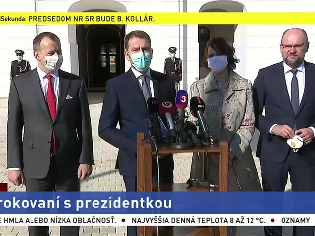 Vyhlásenie lídrov budúcej koalície po rokovaní s prezidentkou