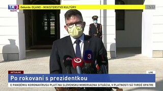 Vyhlásenie hovorcu prezidentky M. Strižinca po rokovaní o novej vláde