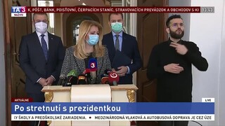 Vyhlásenie Z. Čaputovej, P. Pellegriniho a I. Matoviča po spoločnom stretnutí