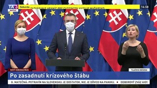 TB P. Pellegriniho a D. Sakovej po zasadnutí krízového štábu