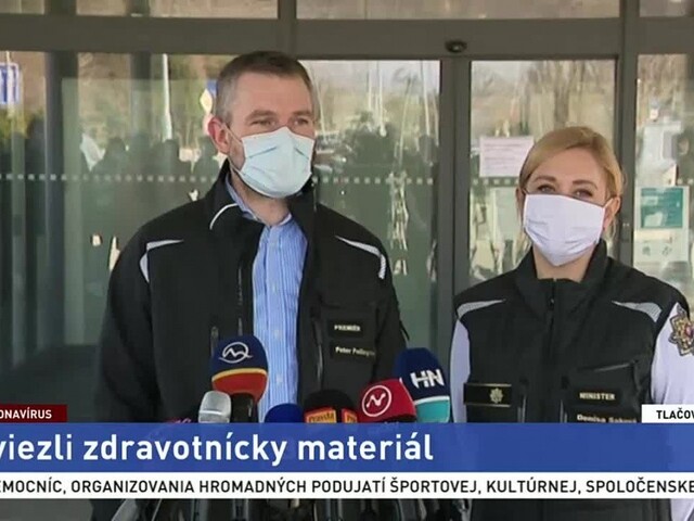 Brífing P. Pellegriniho a D. Sakovej po pristátí lietadla z Číny