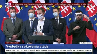 TB predstaviteľov vlády o nových opatreniach proti nákaze