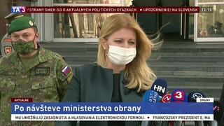 Vyhlásenie prezidentky Z. Čaputovej po rokovaní na ministerstve obrany