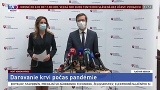 TB M. Krajčího a šéfky NTS R. Dundovej o darovaní krvi počas pandémie