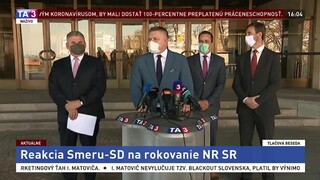 TB strany Smer-SD o aktuálnom dianí v parlamente