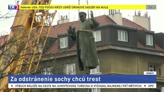 Z námestia v Prahe odstránili sochu Koneva, Rusi hrozia trestom