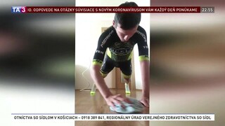 Spojil príjemné s užitočným. Cyklista Bellan pri tréningu upratal