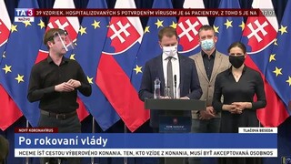 TB premiéra I. Matoviča a ministerky M. Kolíkovej po rokovaní vlády