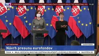 TB V. Remišovej o návrhu presunu eurofondov na boj s nákazou