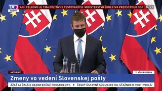 TB ministra dopravy A. Doležala o zmenách vo vedení Slovenskej pošty