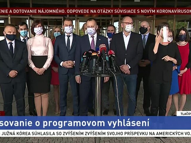Vyhlásenie koaličných lídrov po vyslovení dôvery vláde