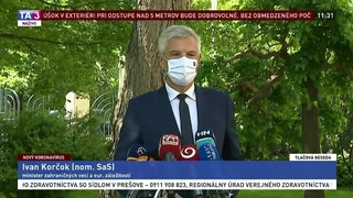 TB ministra zahraničných vecí I. Korčoka o koordinácii pri otváraní hraníc