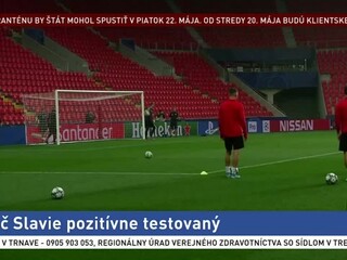 Pozitívne testovaný je aj futbalista zo Slavie Praha