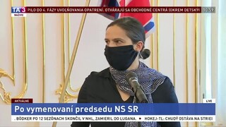 Brífing M. Kolíkovej po vymenovaní nového predsedu NS SR