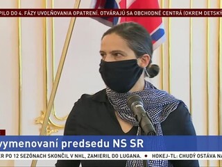 Brífing M. Kolíkovej po vymenovaní nového predsedu NS SR