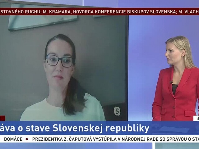 ŠTÚDIO TA3: Politologička A. Világi o prejave prezidentky Z. Čaputovej