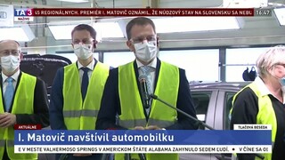 TB premiéra I. Matoviča po návšteve automobilky PSA v Trnave