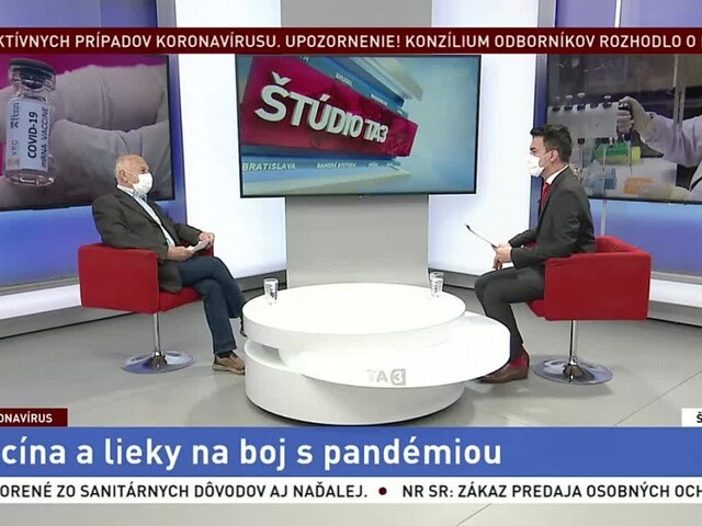 ŠTÚDIO TA3: Virológ F. Čiampor o vakcíne a liekoch proti koronavírusu
