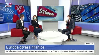 ŠTÚDIO TA3: Europoslanci M. Beňová a M. Šimečka o otváraní hraníc
