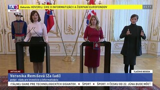 TB Z. Čaputovej a V. Remišovej o informatizácii a čerpaní eurofondov