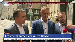TB R. Rašiho, E. Tomáša a M. Šutaja-Eštoka o trestnom oznámení v kauze Govnet