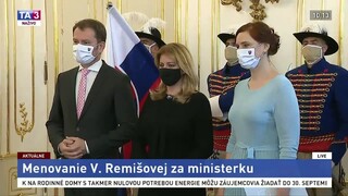 Menovanie V. Remišovej za ministerku novovzniknutého rezortu