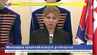 Príhovor Z. Čaputovej pri menovaní vysokoškolských profesorov